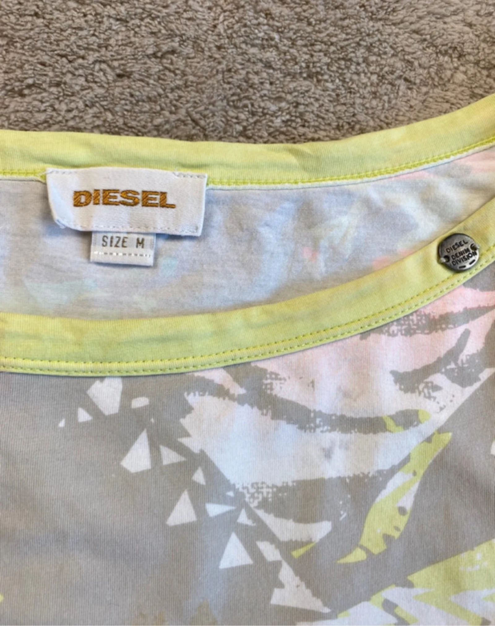 Diesel Camiseta Larga Estampado Neón Y2K Multicolor Talla M – photo 12
